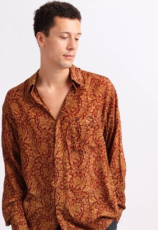 VINTAGE PATTERN SILK SHIRT