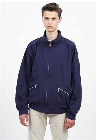 VINTAGE NAVY ADIDAS ZIP TRACK JACKET