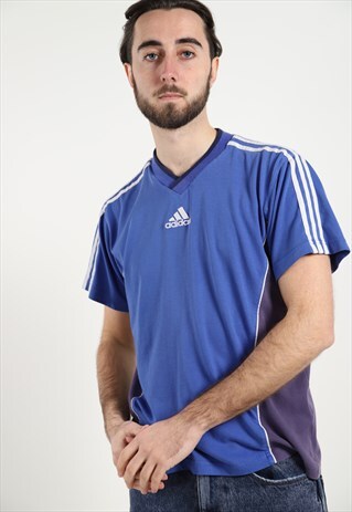 VINTAGE 90S ADIDAS SMALL LOGO T SHIRT BLUE
