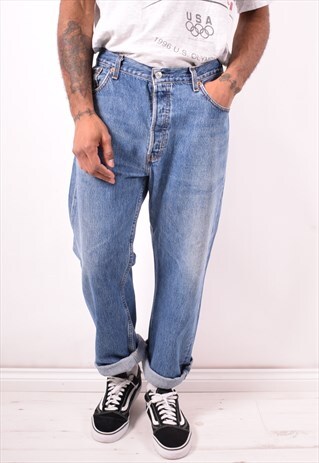 LEVI'S 501 MENS VINTAGE JEANS W36 L30 BLUE 90S
