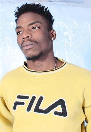 VINTAGE FILA YELLOW EMBROIDERED SWEATSHIRT