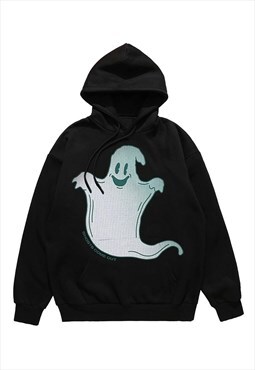 Ghost print hoodie Casper pullover raver top come out jumper