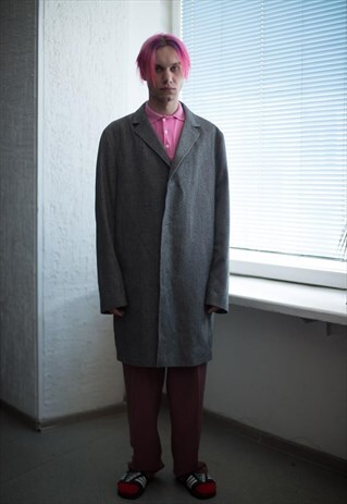 VINTAGE 90'S GREY WOOL COAT