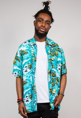 VINTAGE 90'S HAWAIIAN PRINT SHORT SLEEVE SHIRT