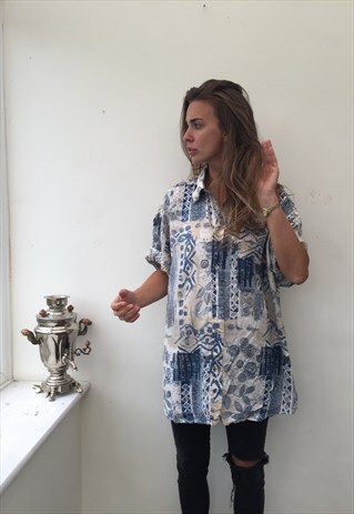 CRAZY PATTERN OVERSIZED RETRO VINTAGE UNISEX FESTIVAL SHIRT