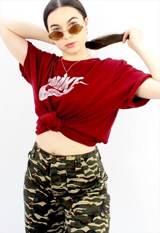 90'S RETRO RED SPELL-OUT OVERSIZED T-SHIRT