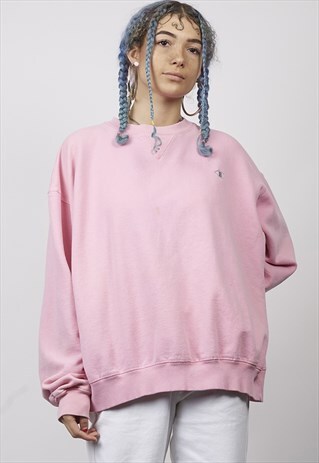VINTAGE 90'S OVERSIZED PINK CHAMPION LOGO SWEATER