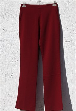 Deadstock 90s cherry red high waist flared pants