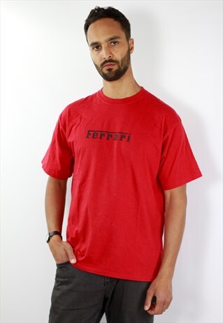 FERRARI T-SHIRT RED VINTAGE T-SHIRT FERRARI 90S