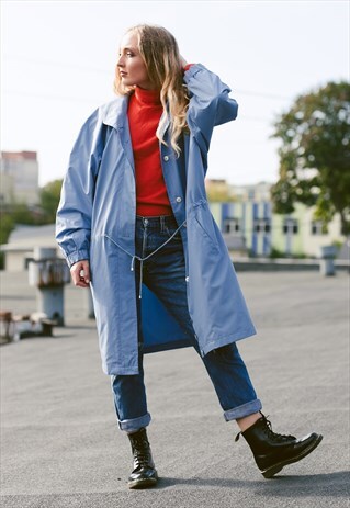 VINTAGE 80S BLUE LIGHT COAT