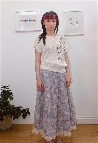 70S FLORAL MAXI SKIRT BOHO CHIC