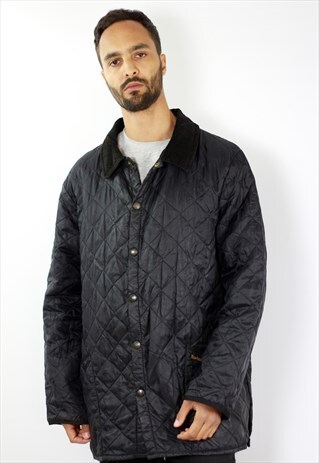 BLACK BARBOUR COAT QUILTED COAT LIDDESDALE BLACK