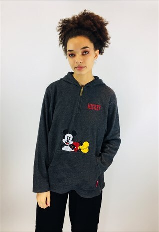 VINTAGE DISNEY MICKEY EMBROIDERED PULLOVER FLEECE