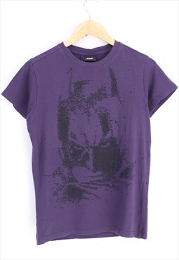 Vintage Batman T Shirt Purple Short Sleeve With Graphic 90s 