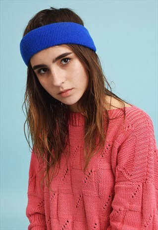 VINTAGE 70'S RETRO VARSITY KNITTED WINTER HEADBAND