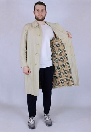 VINTAGE BURBERRY TRENCH BEIGE COAT ELEGANT JACKET