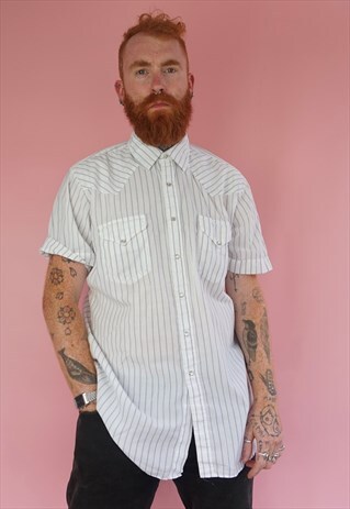 VINTAGE WHITE SHORT SLEEVE WESTERN SHIRT