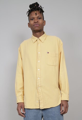 VINTAGE 90'S TOMMY HILFIGER YELLOW SHIRT