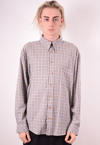 BARBOUR MENS VINTAGE SHIRT XL MULTI CHECK 90S