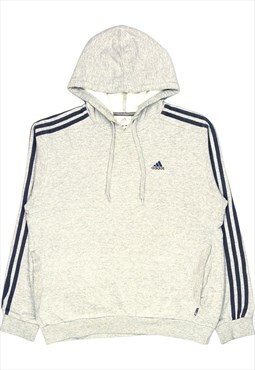 Adidas 90's Spellout Pullover Hoodie Small Grey