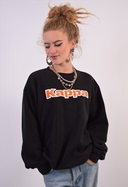 Vintage Kappa Sweatshirt Jumper Oversized Black