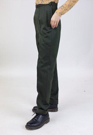 VINTAGE 90S DARK GREEN LIGHT DRESS PANTS