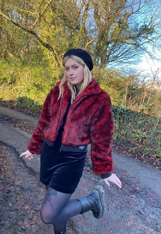 VINTAGE 90S Y2K FAUX FUR FIRETRAP BOMBER WINTER COAT
