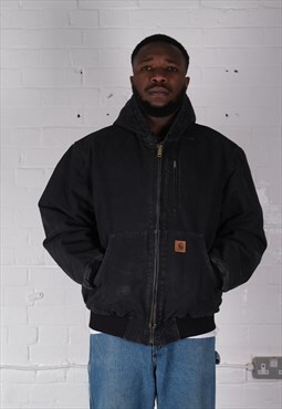 Carhartt Active Hooded Bomber Jacket in black.