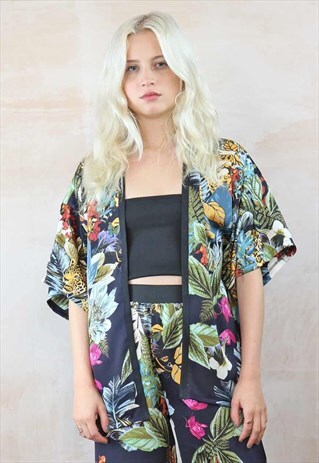 BIG CAT PRINT KIMONO