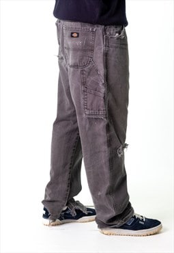 Black 90s Dickies Cargo Skater Trousers Pants Jeans