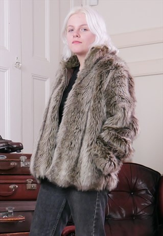 ZIP FAUX FUR JACKET COAT