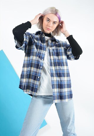 VINTAGE IZOD SHIRT IN BLUE CHECK.