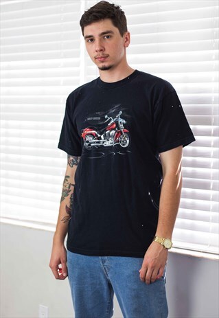 VINTAGE HARLEY DAVIDSON T-SHIRT LOGO 90S L 8.9