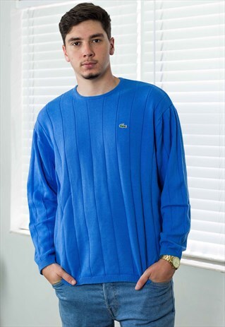VINTAGE LACOSTE JUMPER SWEATER LOGO 90S X 15.7