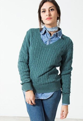 ON SALE VINTAGE 80S TOMMY HILFIGER KNITWEAR JUMPER / S0251