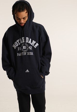 VINTAGE ADIDAS EMBROIDERED LOGO HOODIE