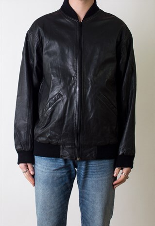 LEATHER BOMBER JACKET