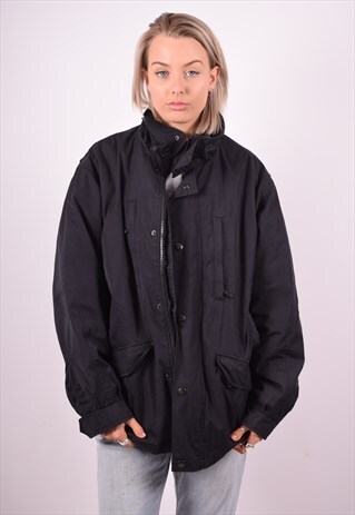 FILA WOMENS VINTAGE JACKET LARGE BLACK 90'S
