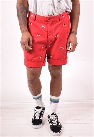 POLO RALPH LAUREN MENS VINTAGE SHORTS W34 RED 90S