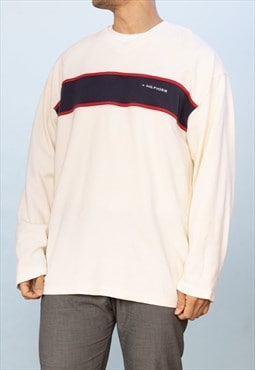 Vintage Tommy Hilfiger Sweatshirt Y2K in Beige XXL