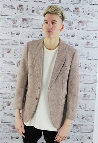 HARRIS TWEED JACKET. 1970S VINTAGE BLAZER. UNISEX.
