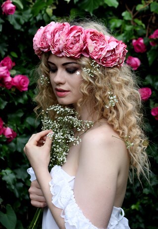 PINK PEONY FLOWER CROWN