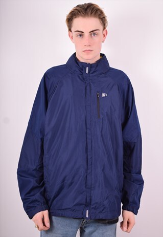 STARTER MENS VINTAGE JACKET XL NAVY BLUE 90'S
