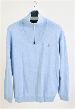 Vintage 00s 1/4 zip jumper in blue