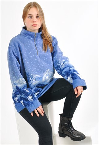 VINTAGE 90'S 1/4 ZIP FLLEECE JUMPER