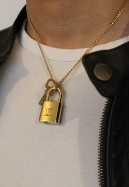 Reworked Louis Vuitton Padlock Necklace with single chain