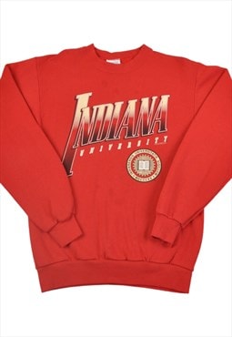 Vintage Indiana University Crew Neck Sweatshirt Red Small