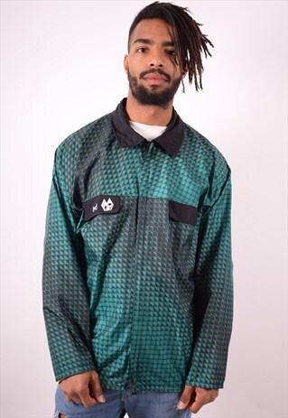 MENS VINTAGE RAIN JACKET LARGE GREEN 90S