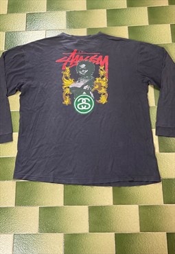 Vintage 2000s Stussy Long Sleeve T-Shirt Double Sided Print