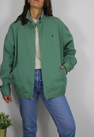 VINTAGE POLO RALPH LAUREN HARRINGTON JACKET W LOGO FRONT